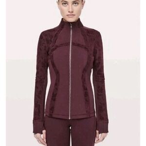 Lululemon Special Edition Define Jacket Flocked Dark Adobe, Floral Velvet Sz 10